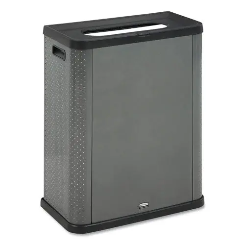 Elevate Decorative Refuse Container, Landfill, 23 Gal, 25.14 X 12.8 X 31.5, Pearl Dark Gray 1