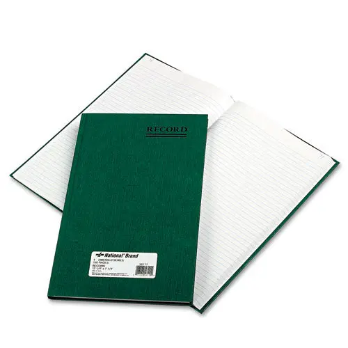 Emerald Series Account Book, Green Cover, 150 Pages, 12 1-4 X 7 1-4 1