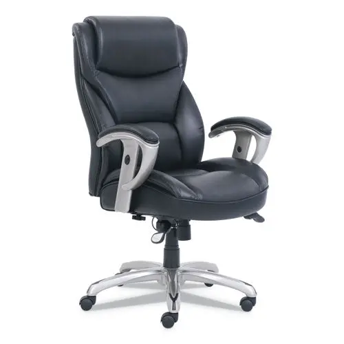 Emerson Big And Tall Task Chair, Supports Up To 400 Lbs., Black Seat-Black Back, Silver Base 1