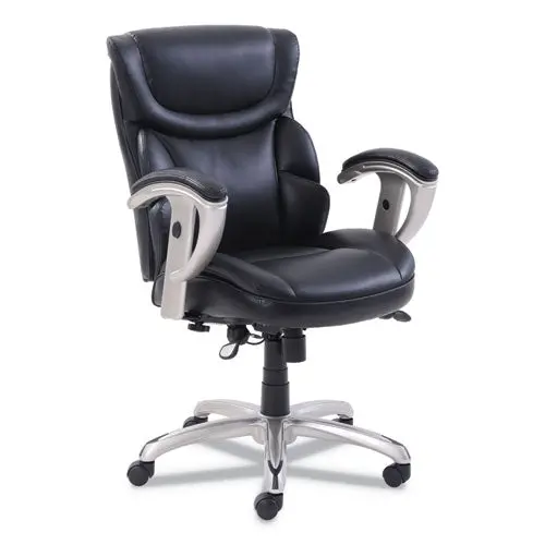 Emerson Task Chair, Supports Up To 300 Lbs., Black Seat-Black Back, Silver Base 1