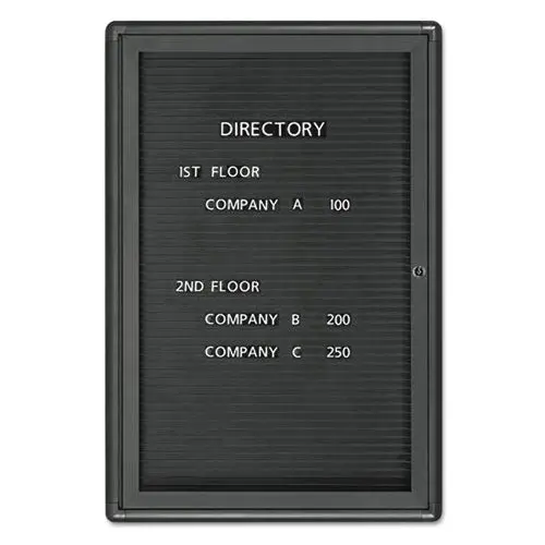 Enclosed Magnetic Directory, 24 X 36, Black Surface, Graphite Aluminum Frame 1