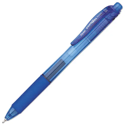 Energel-X Retractable Gel Pen, 0.5 Mm Needle Tip, Blue Ink-Barrel, Dozen 1