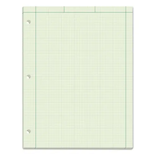 Engineering Computation Pads, 5 Sq-In Quadrille Rule, 8.5 X 11, Green Tint, 100 Sheets 1