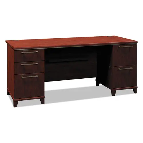 Enterprise Collection 72W Double Pedestal Desk, 70.13W X 28.63D X 29.75H, Harvest Cherry (Box 2 Of 2) 1