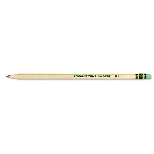 Envirostiks Pencil, Hb (#2), Black Lead, Natural Woodgrain Barrel, Dozen 1