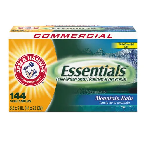 Essentials Dryer Sheets, Mountain Rain, 144 Sheets-Box 1