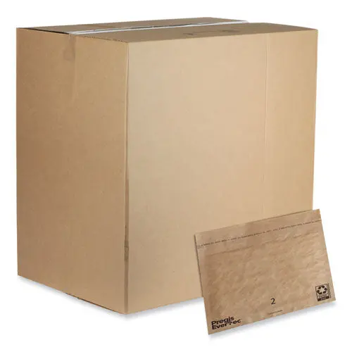 Evertec Curbside Recyclable Padded Mailer, #2, Kraft Paper, Self-Adhesive Closure, 12 X 9, Brown, 100/Carton 1