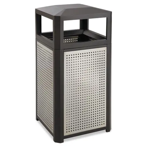 Evos Series Steel Waste Container, 38 Gal, Black 1
