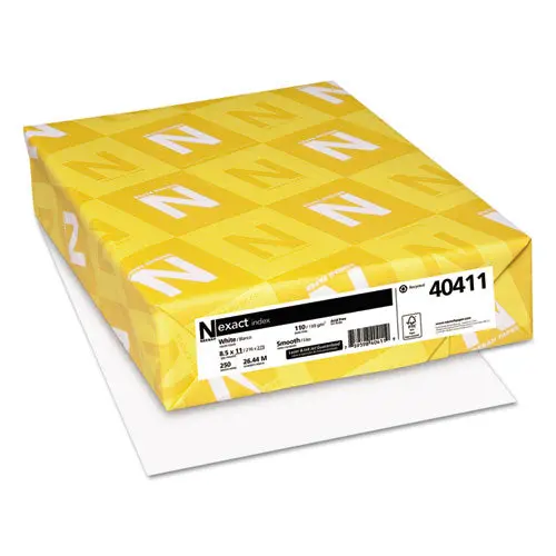 Exact Index Card Stock, 94 Bright, 110Lb, 8.5 X 11, White, 250-Pack 1