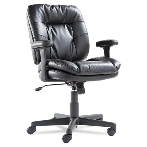 Executive Bonded Leather Swivel-Tilt Chair, Supports Up To 250 Lbs, Black Seat-Back-Base 1