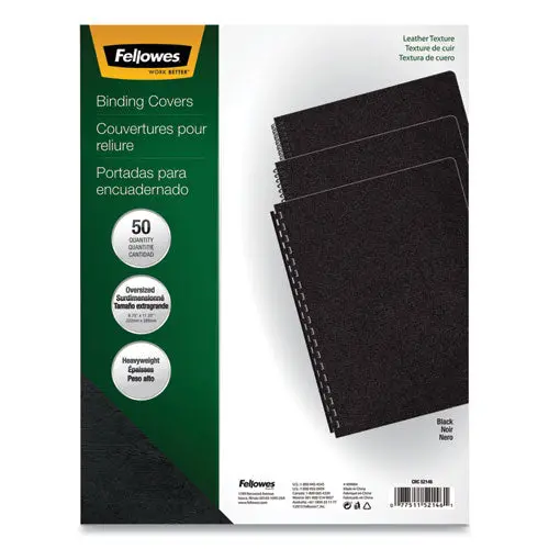 Executive Leather-Like Presentation Cover, Round, 11-1-4 X 8-3-4, Black, 50-Pk 1