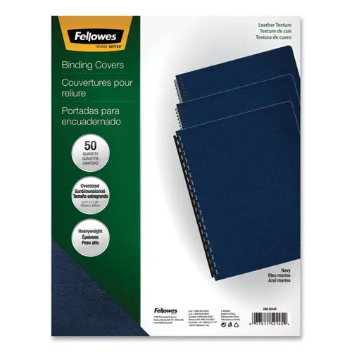 Executive Leather-Like Presentation Cover, Round, 11-1-4 X 8-3-4, Navy, 50-Pk 1