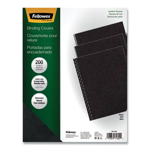 Executive Leather-Like Presentation Cover, Square, 11 X 8 1-2, Black, 200-Pk 1