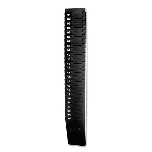 Expandable Time Card Rack, 25-Pocket, Holds 7" Cards, Plastic, Black 1