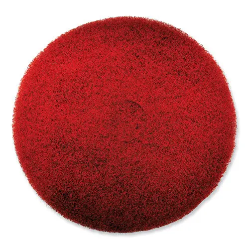 Ez Care Heavy Duty Scrub Pad, 16" Diameter, Red-Gray, 5-Carton 1