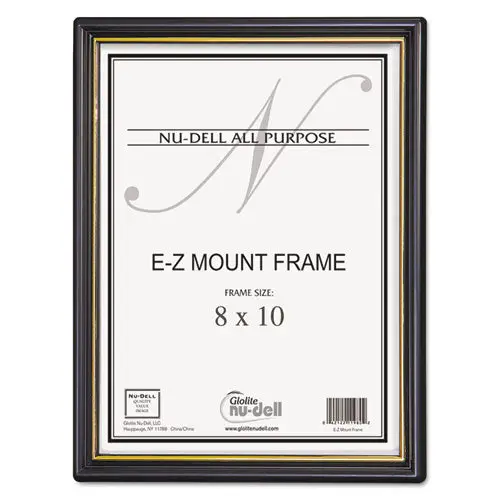 Ez Mount Document Frame-Accent, Plastic Face, 8 X 10, Black-Gold 1