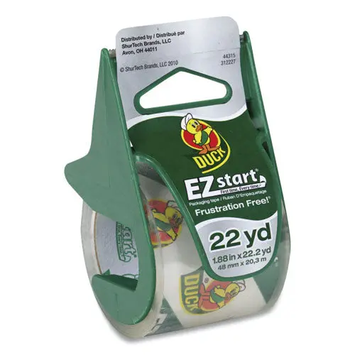Ez Start Premium Packaging Tape With Dispenser, 1.5" Core, 1.88" X 22.2 Yds, Clear 1
