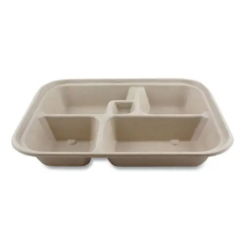 Fiber Containers, Bento Box, 5-Compartment, 12 X 9.5 X 2, Natural, Paper, 300/Carton 1