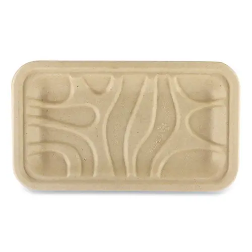 Fiber Trays, Pla Lined, Pfas Free, 1-Compartment, 8.3 X 4.9 X 0.7, Natural, 500-Carton 1