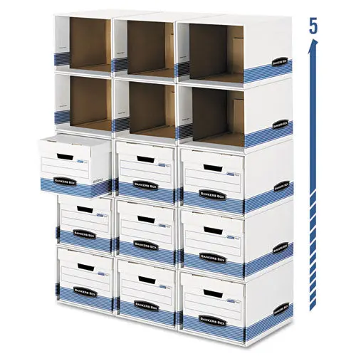 File-Cube Box Shell, Legal-Letter, 12 X 15 X 10, White-Blue 1