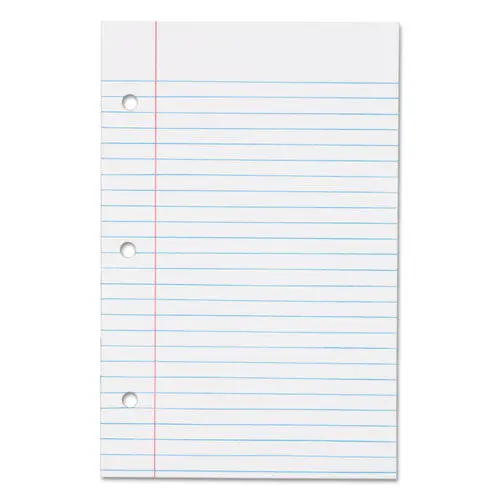 Filler Paper, 3-Hole, 5.5 X 8.5, Medium-College Rule, 100-Pack 1