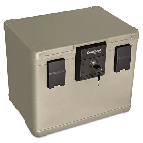 Fire And Waterproof Chest, 0.6 Cu Ft, 16W X 12.5D X 13H, Taupe 1