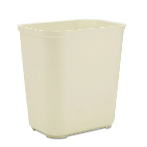 Fire-Resistant Wastebasket, Rectangular, Fiberglass, 7 Gal, Beige 1