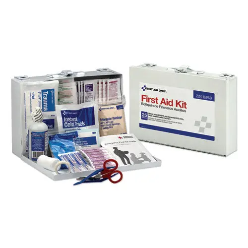First Aid Kit For 25 People, 106-Pieces, Osha Compliant, Metal Case 1