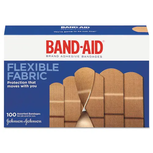 Flexible Fabric Adhesive Bandages, Assorted, 100-Box 1
