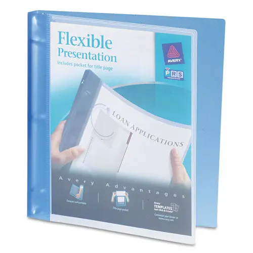 Flexible View Binder With Round Rings, 3 Rings, 0.5" Capacity, 11 X 8.5, Blue 1