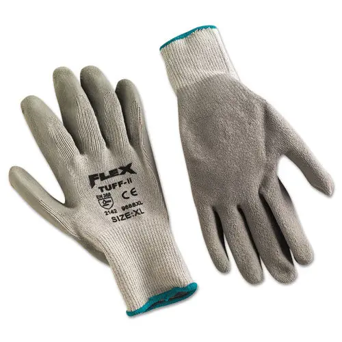 Flextuff Latex Dipped Gloves, Gray, X-Large, 12 Pairs 1