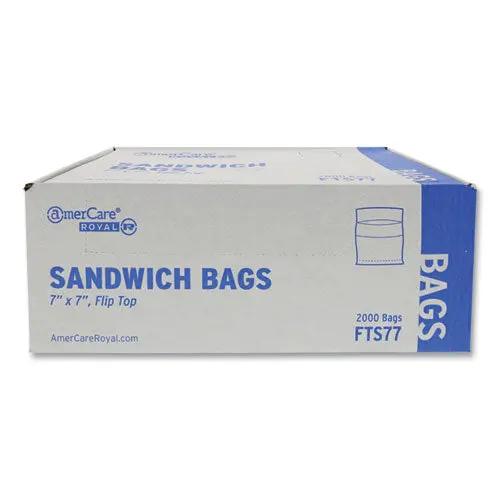 Flip Top Bag, 7" X 7", Clear, 2,000/Carton 1