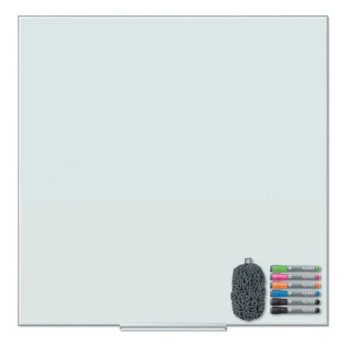 Floating Glass Dry Erase Board, 36 X 36, White 1