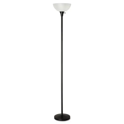 Floor Lamp, 71" High, Translucent Plastic Shade, 11.25"W X 11.25"D X 71"H, Matte Black 1