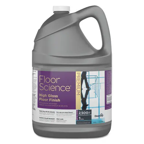 Floor Science Premium High Gloss Floor Finish, Clear Scent, 1 Gal Container,4-Ct 1