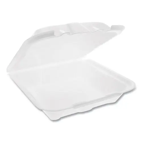 Foam Hinged Lid Containers, Dual Tab Lock Economy, 9.13 X 9 X 3.25, 1-Compartment, White, 150-Carton 1