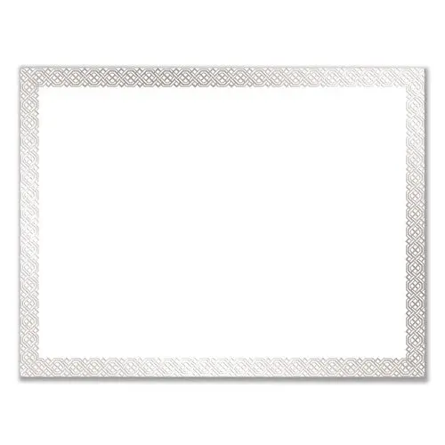 Foil Border Certificates, 8.5 X 11, White-Silver, Braided, 15-Pack 1