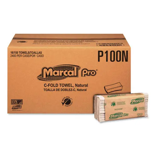 Folded Paper Towels, 1-Ply, 10 1-8" X 12 7-8 ", 150-Pack, 16 Packs-Ct 1