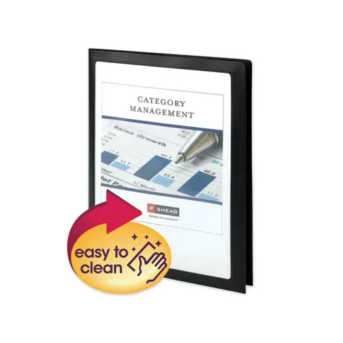 Frame View Poly Two-Pocket Folder, 11 X 8.5, Clear-Black, 5-Pack 1