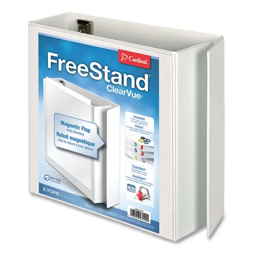 Freestand Easy Open Locking Slant-D Ring Binder, 3 Rings, 4" Capacity, 11 X 8.5, White 1