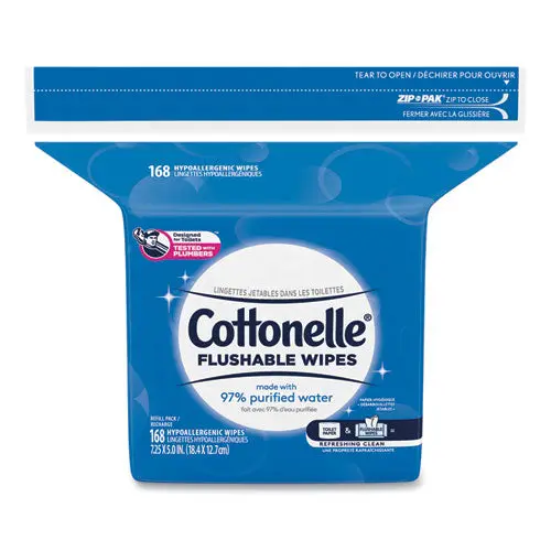 Fresh Care Flushable Cleansing Cloths, White, 5 X 7 1-4, 168-Pack 1