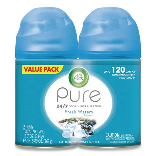 Freshmatic Ultra Spray Refill, Fresh Waters, Aerosol, 5.89 Oz, 2-Pack 3 Packs-Carton 1