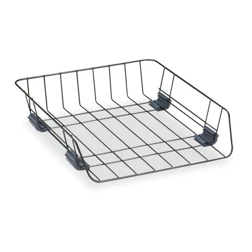 Front-Load Wire Desk Tray, 1 Section, Letter Size Files, 10.88" X 12.63" X 2.63", Black 1