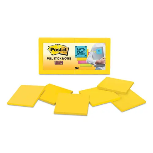 Full Stick Notes, 3 X 3, Electric Yellow, 25 Sheets-Pad, 12-Pack 1