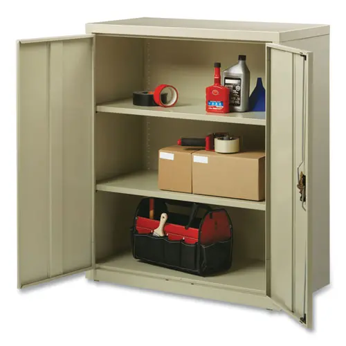 Fully Assembled Storage Cabinets, 3 Shelves, 36" X 18" X 42", Putty 1