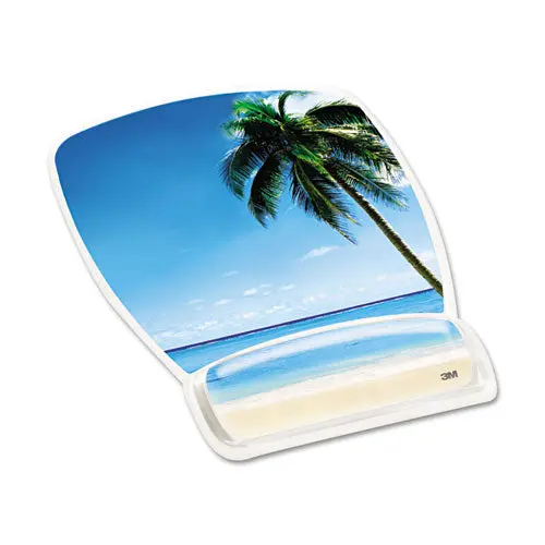 Fun Design Clear Gel Mouse Pad Wrist Rest, 6 4-5 X 8 3-5 X 3-4, Beach Design 1