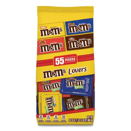 Fun Size Variety Mix, Caramel, Milk Chocolate, Peanut, Peanut Butter Flavors, 30.35 Oz Bag, 55 Packs-Bag 1