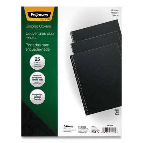 Futura Binding System Covers, Square Corners, 11 X 8 1-2, Black, 25-Pack 1
