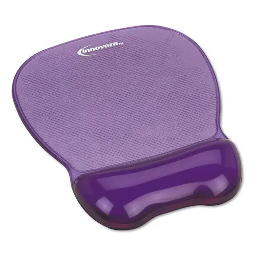 Gel Mouse Pad W-Wrist Rest, Nonskid Base, 8-1-4 X 9-5-8, Purple 1