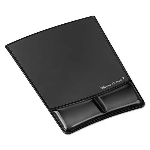 Gel Wrist Support W-Attached Mouse Pad, Black 1
